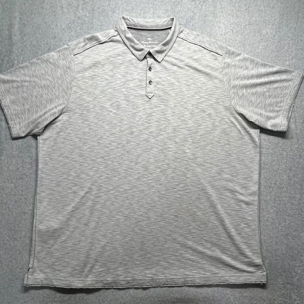 Tommy Bahama IslandZone 2XL Big & Tall Gray UPF 30 Performance Polo